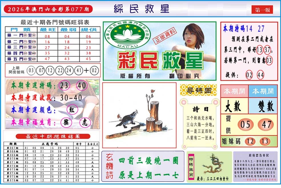 077期彩民救星A[图]